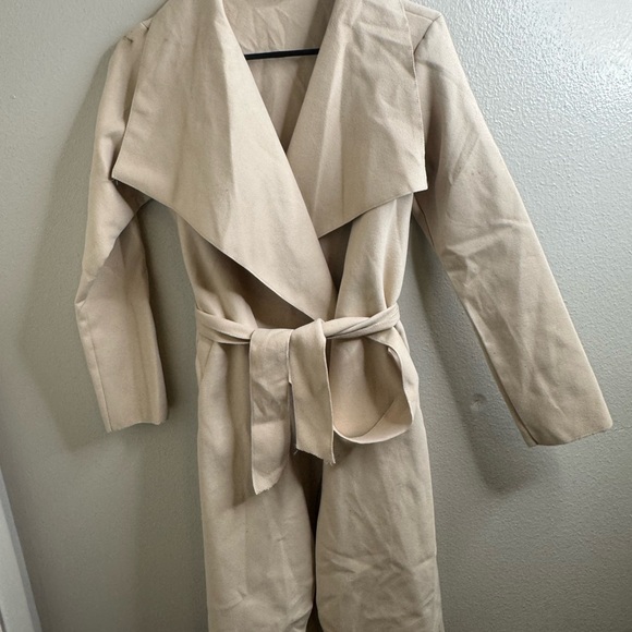 PrettyLittleThing Jackets & Blazers - PrettyLittleThing Cream Wrap Belted Trench Coat